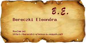 Bereczki Eleonóra névjegykártya